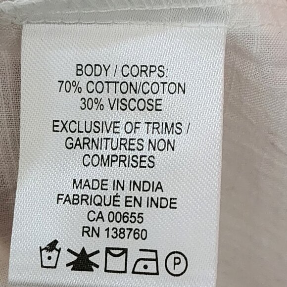 Reitmans White Cotton Blend Leaf Embroidered Peasant Blouse - Picture 5 of 5